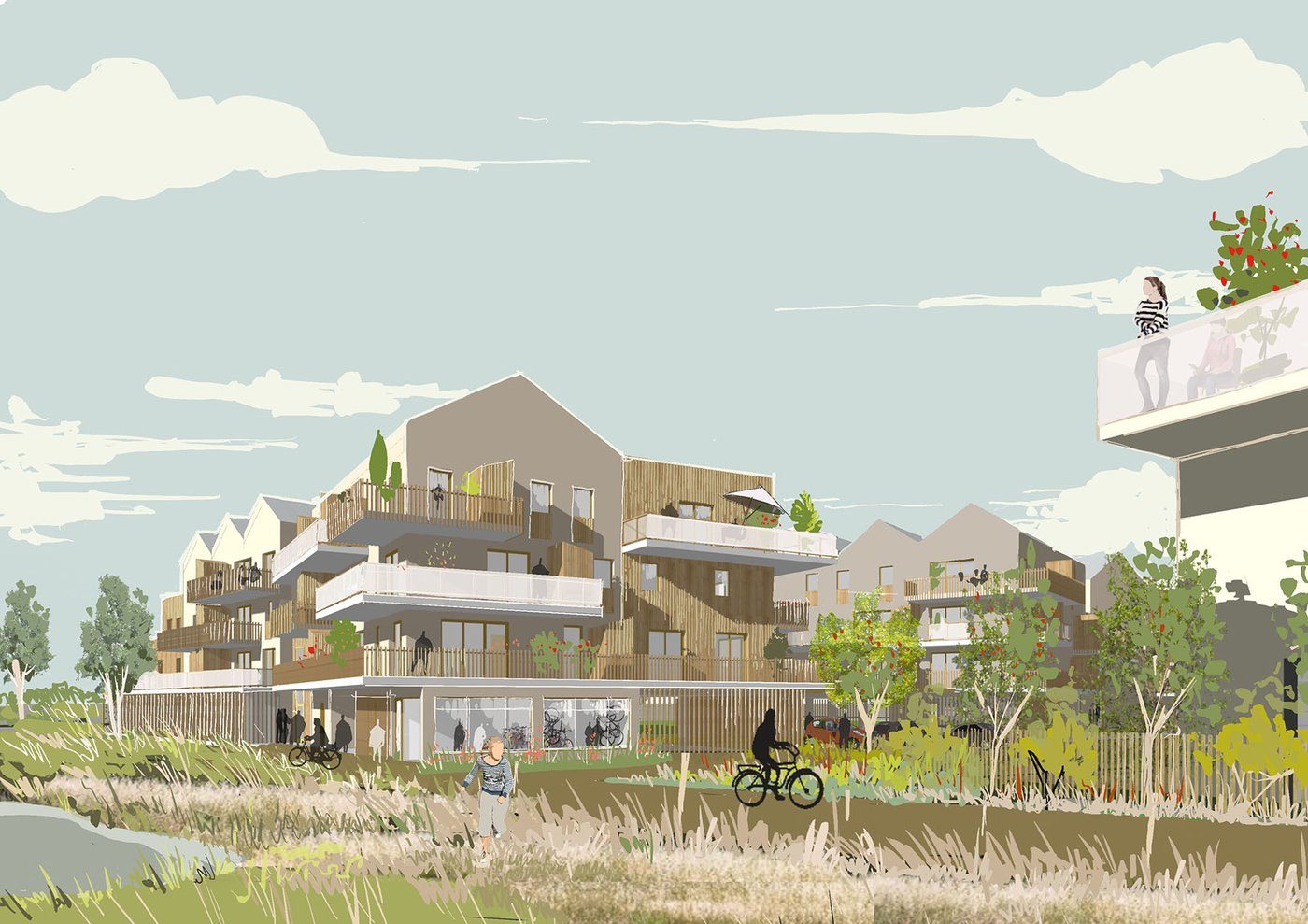 Illustration d'architecture à main levée — OXXO Studio