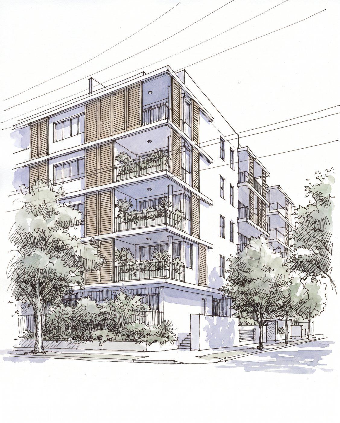 Illustration d'architecture à main levée — OXXO Studio