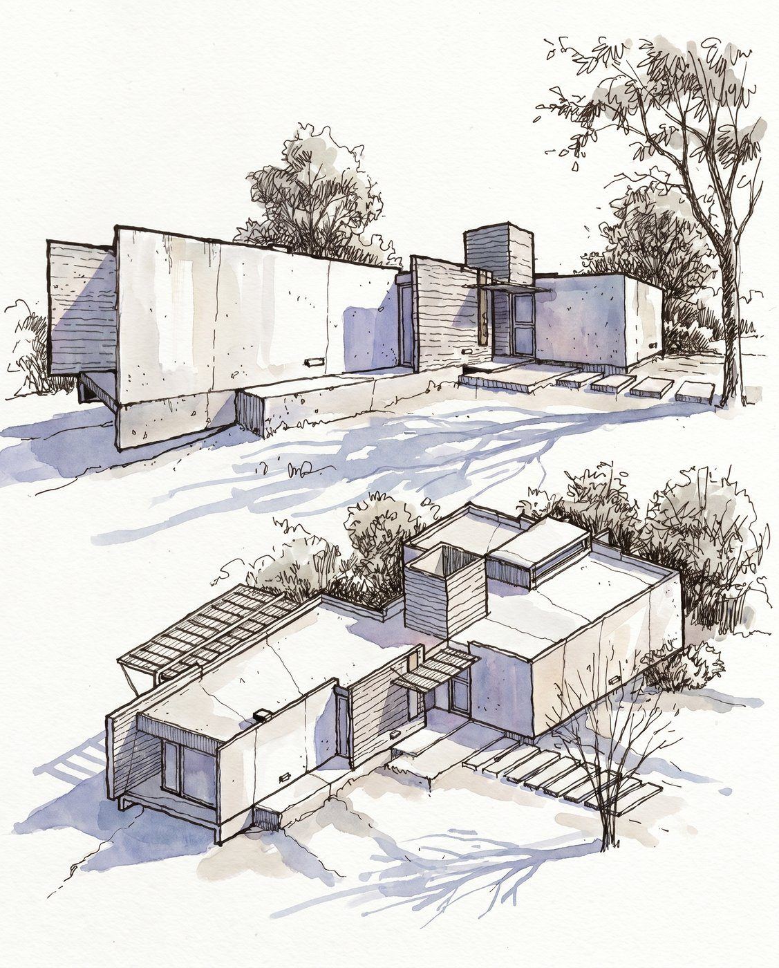 Illustration d'architecture à main levée — OXXO Studio