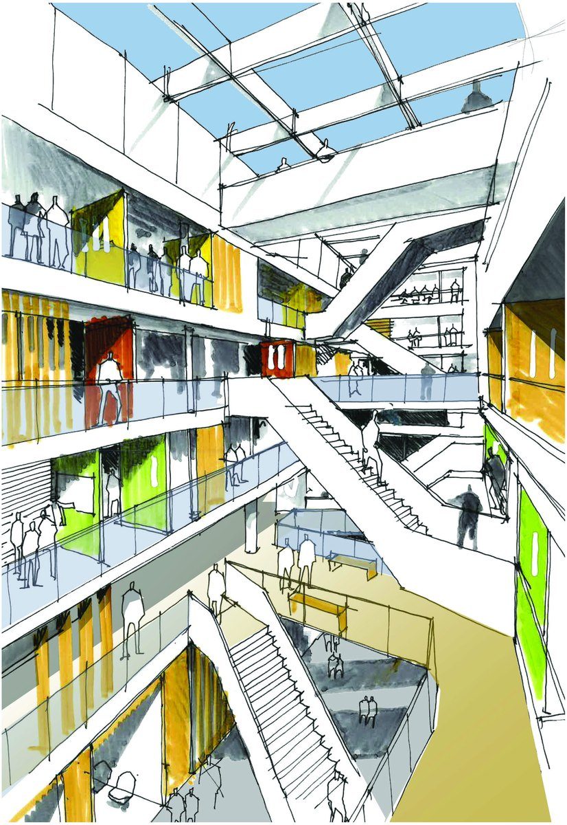 Illustration d'architecture à main levée — OXXO Studio