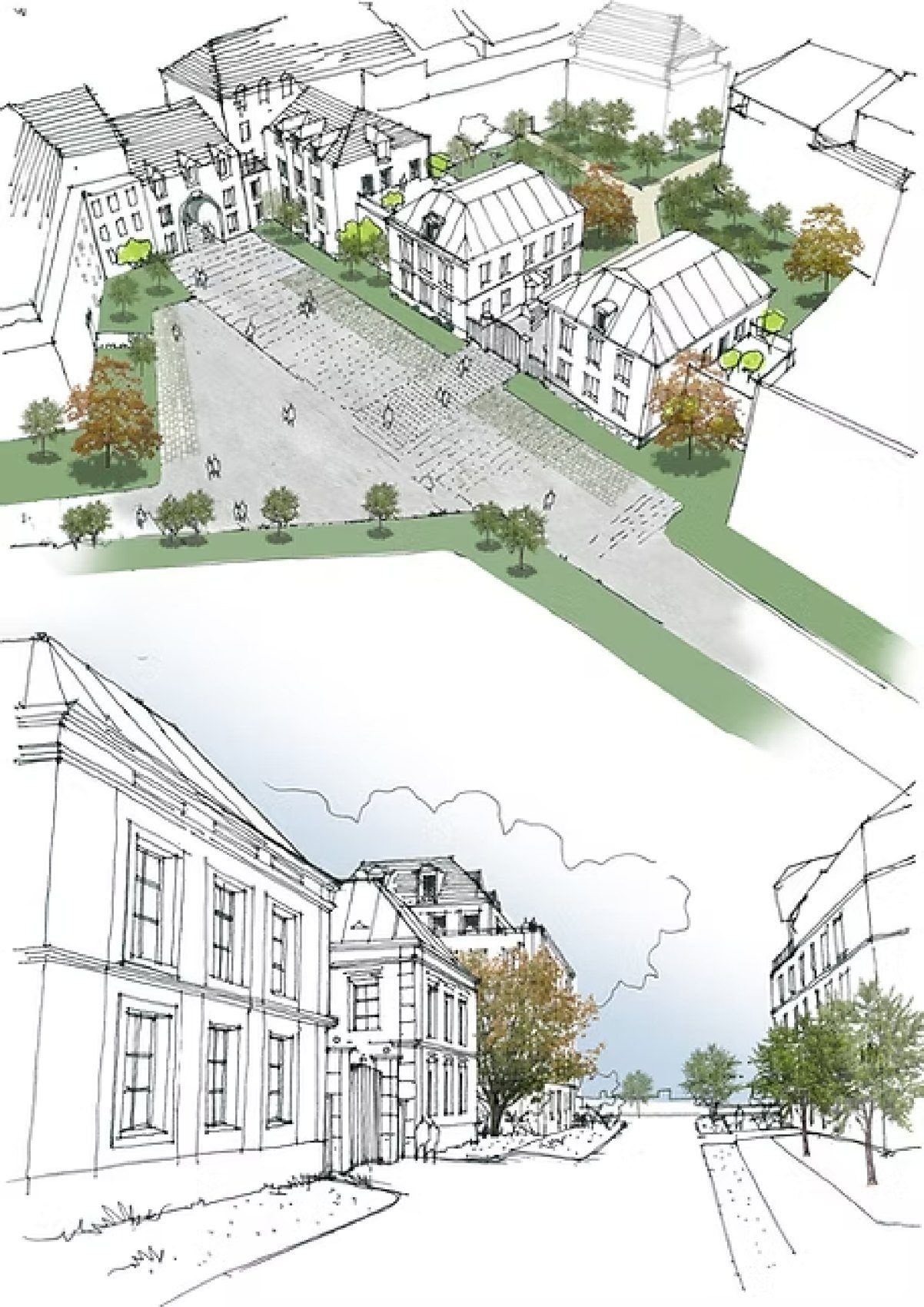 Illustration d'architecture à main levée — OXXO Studio