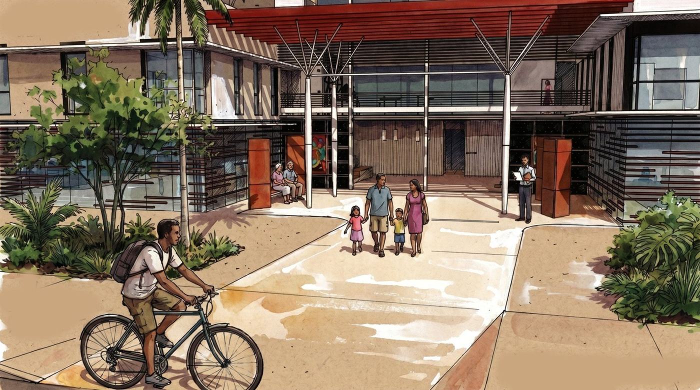 Illustration d'architecture à main levée — OXXO Studio