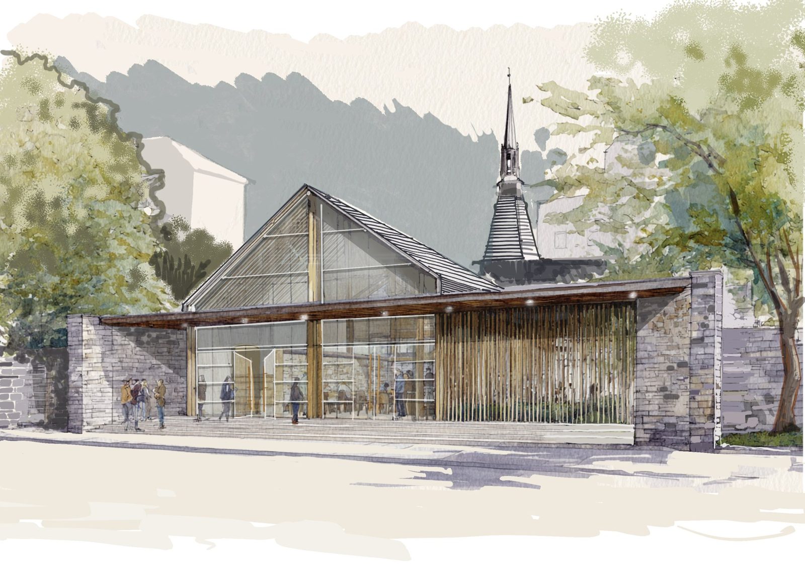 Illustration d'architecture à main levée — OXXO Studio