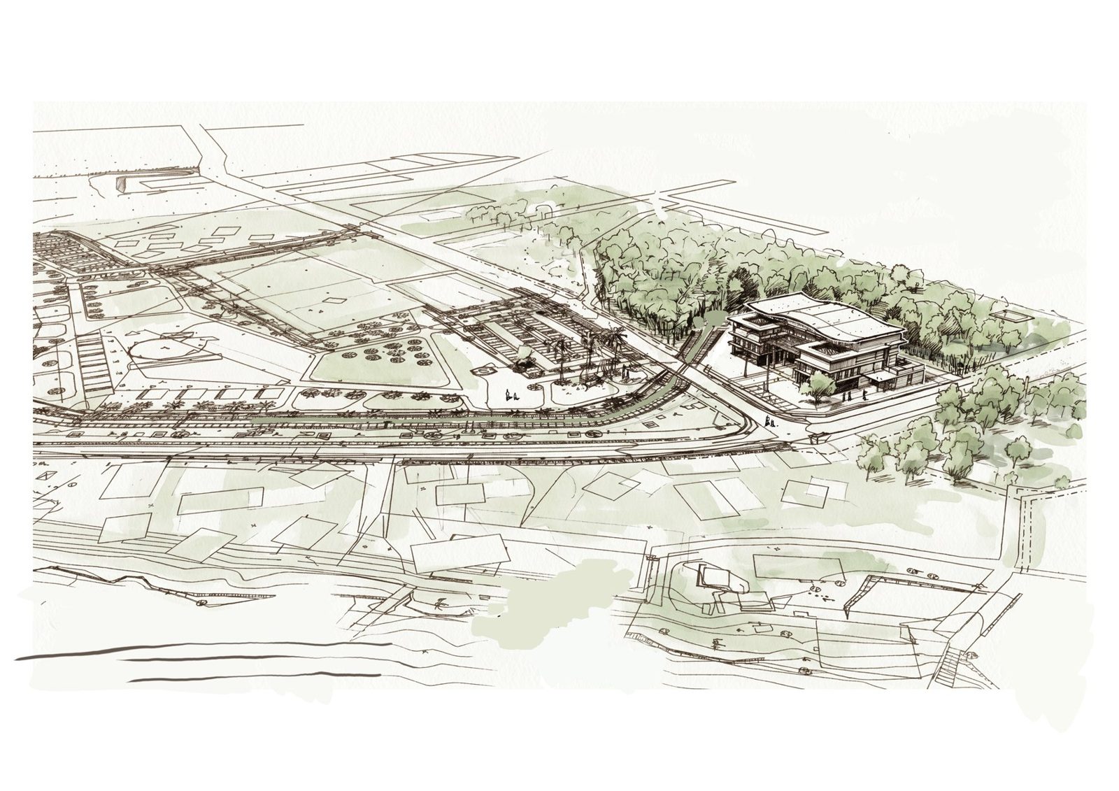 Illustration d'architecture à main levée — OXXO Studio