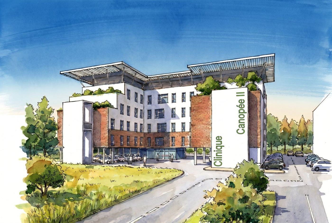 Illustration d'architecture à main levée — OXXO Studio