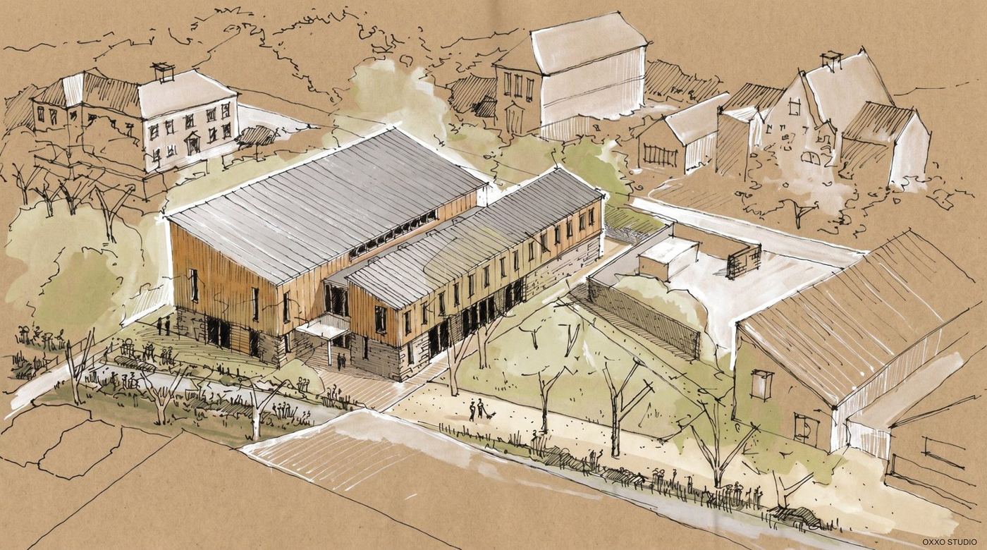 Illustration d'architecture à main levée — OXXO Studio