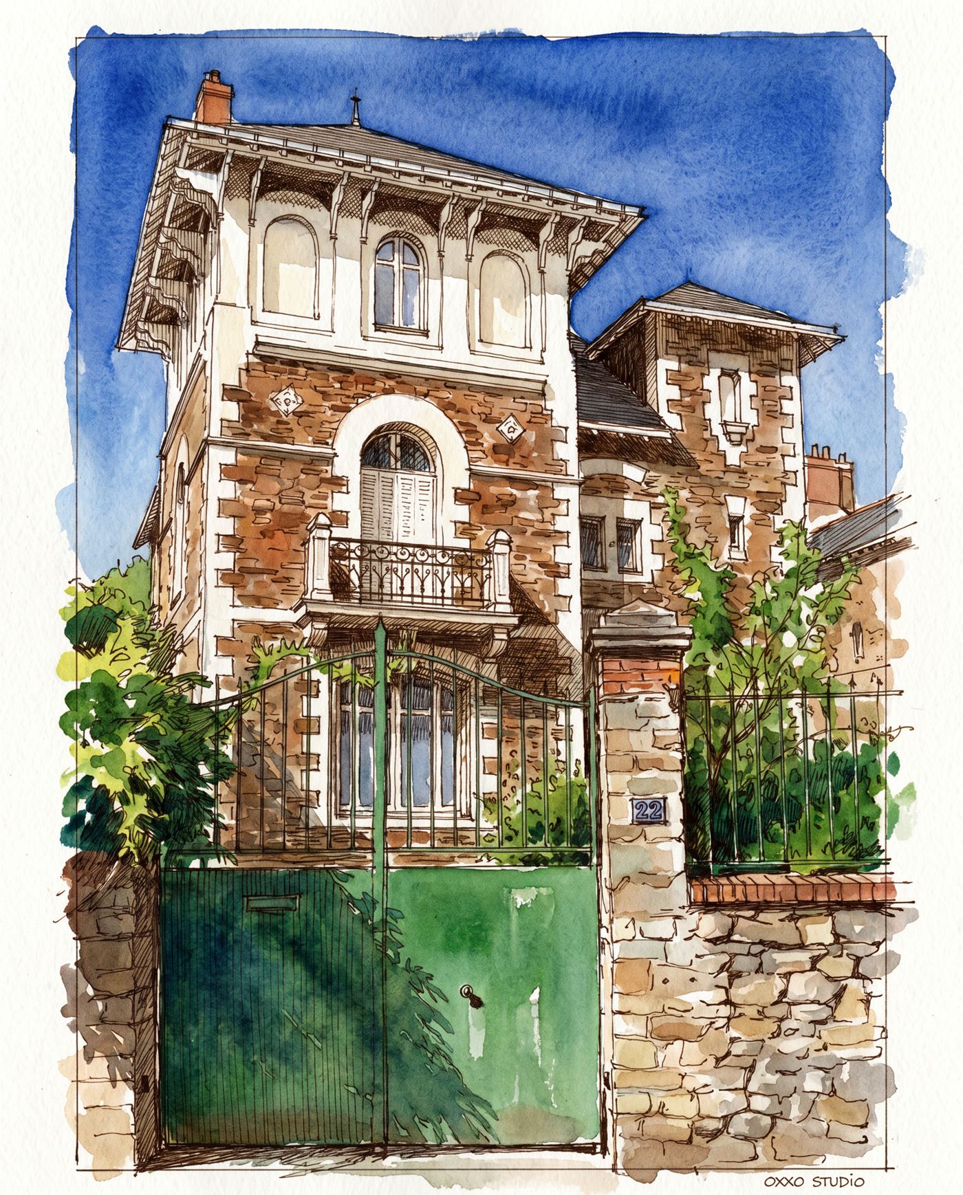 Une maison redessinée à la main