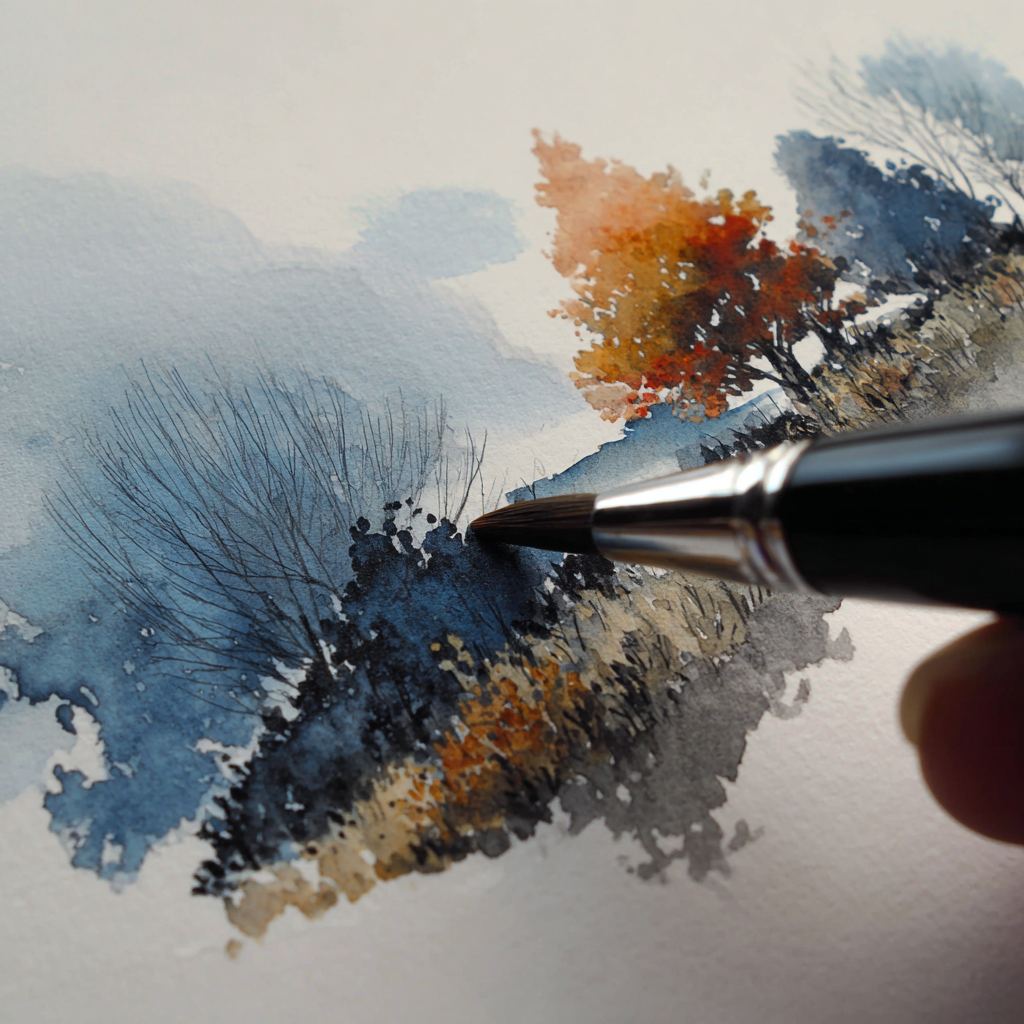 Aquarelle au pinceau — la patte du dessin à la main, OXXO Studio